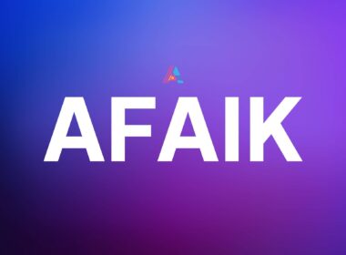 El acrónimo AFAIK en letras blancas sobre un fondo morado degradado.